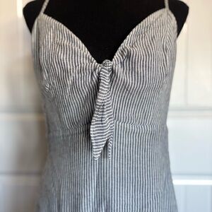 Rails Black and White Striped Midi Dress